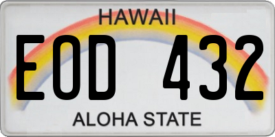 HI license plate EOD432