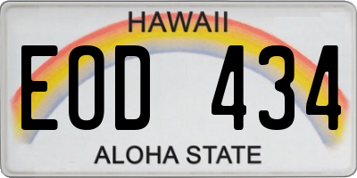 HI license plate EOD434