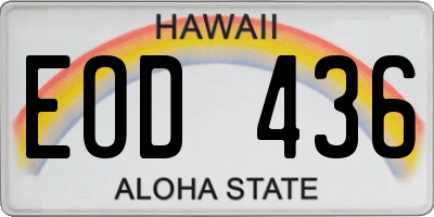 HI license plate EOD436