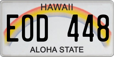 HI license plate EOD448