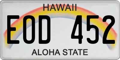 HI license plate EOD452