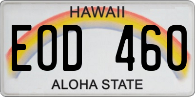 HI license plate EOD460