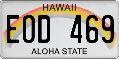 HI license plate EOD469