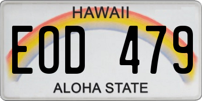 HI license plate EOD479