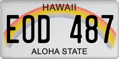 HI license plate EOD487