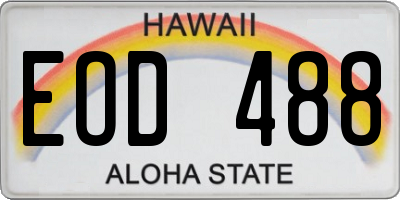 HI license plate EOD488