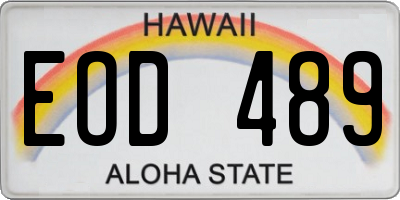 HI license plate EOD489