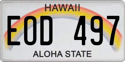 HI license plate EOD497