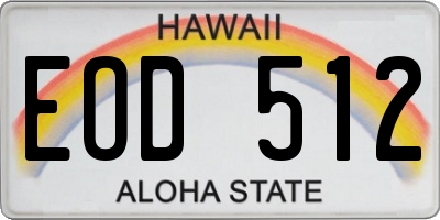 HI license plate EOD512