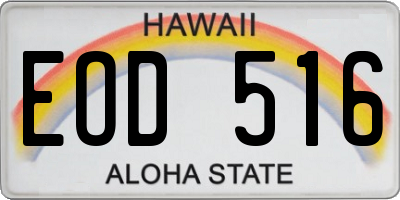 HI license plate EOD516