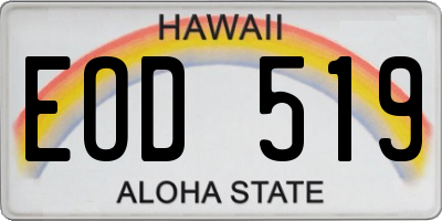 HI license plate EOD519