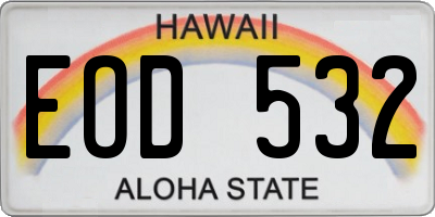 HI license plate EOD532
