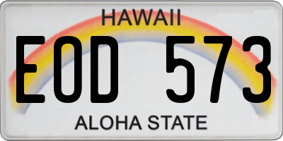 HI license plate EOD573