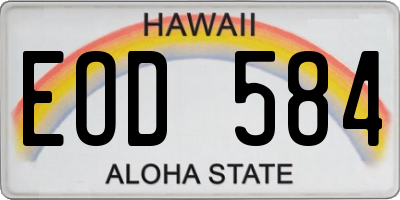 HI license plate EOD584