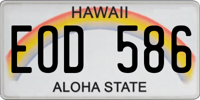 HI license plate EOD586