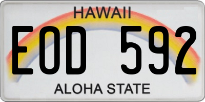 HI license plate EOD592