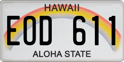 HI license plate EOD611