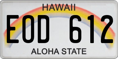 HI license plate EOD612
