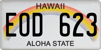 HI license plate EOD623