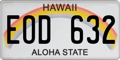 HI license plate EOD632