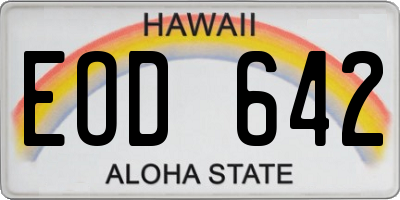 HI license plate EOD642