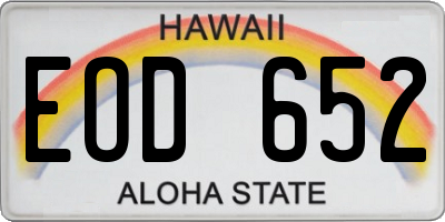 HI license plate EOD652