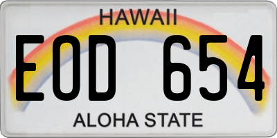 HI license plate EOD654