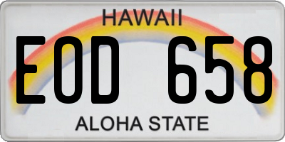 HI license plate EOD658
