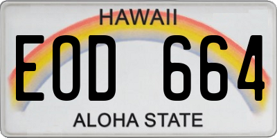 HI license plate EOD664