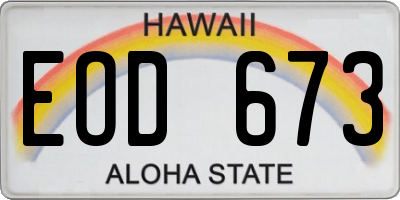 HI license plate EOD673