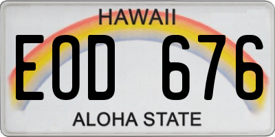 HI license plate EOD676
