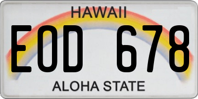 HI license plate EOD678