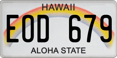 HI license plate EOD679