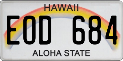 HI license plate EOD684