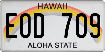 HI license plate EOD709