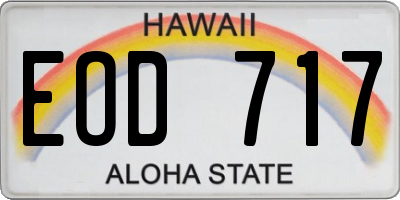 HI license plate EOD717