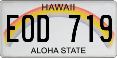 HI license plate EOD719