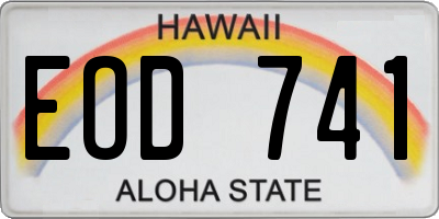 HI license plate EOD741