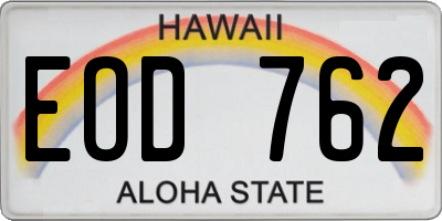 HI license plate EOD762
