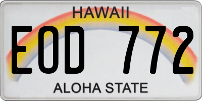 HI license plate EOD772