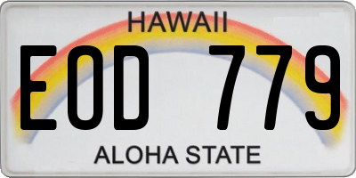 HI license plate EOD779