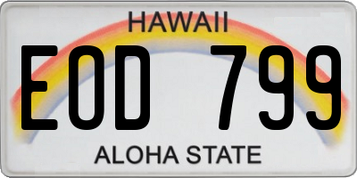 HI license plate EOD799