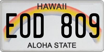 HI license plate EOD809
