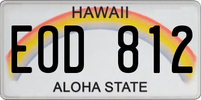 HI license plate EOD812