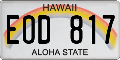 HI license plate EOD817