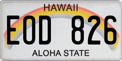 HI license plate EOD826
