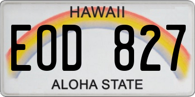 HI license plate EOD827