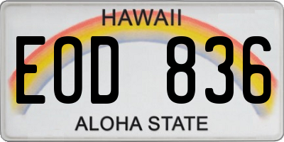 HI license plate EOD836