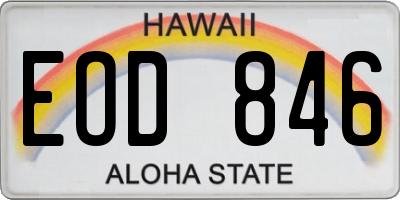 HI license plate EOD846