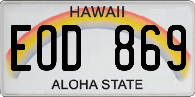 HI license plate EOD869